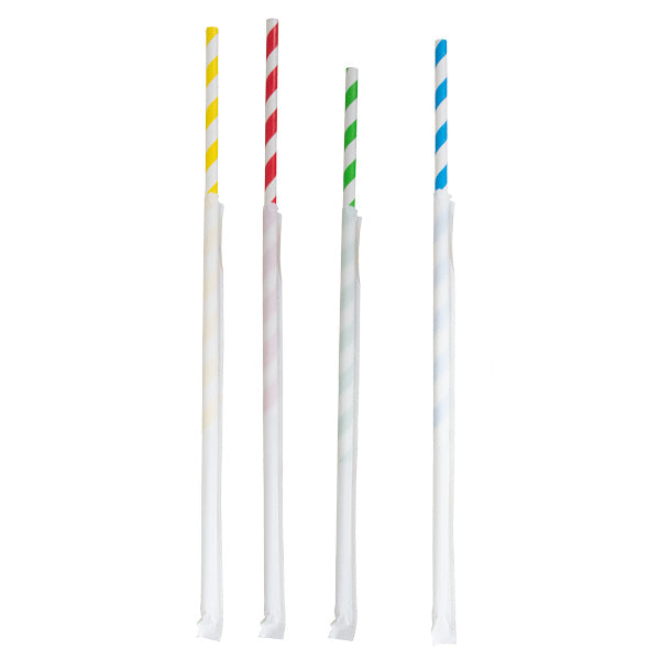 ECO STRAWS - REGULAR WRAPPED - PAPER STRAW - 3 PLY - MIXED COLOUR