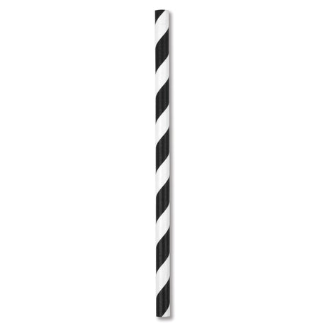 ECO STRAWS - COCKTAIL - PAPER STRAW - 3 PLY - BLACK STRIPE
