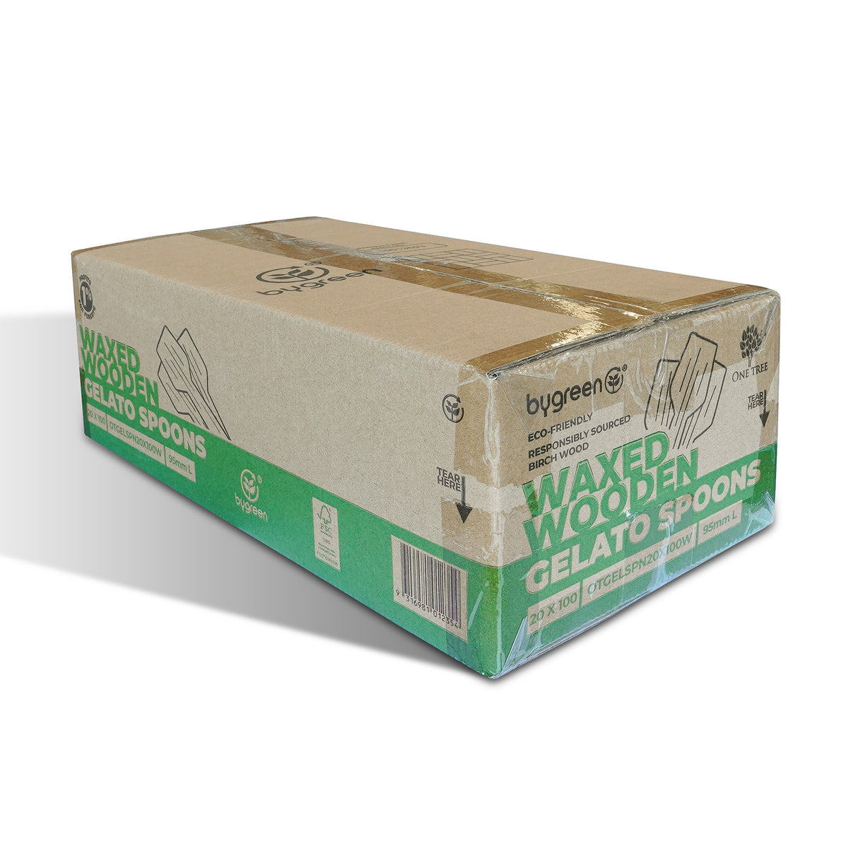 ONE TREE - WOODEN GELATO SPOON - WAXED - BULK BOX