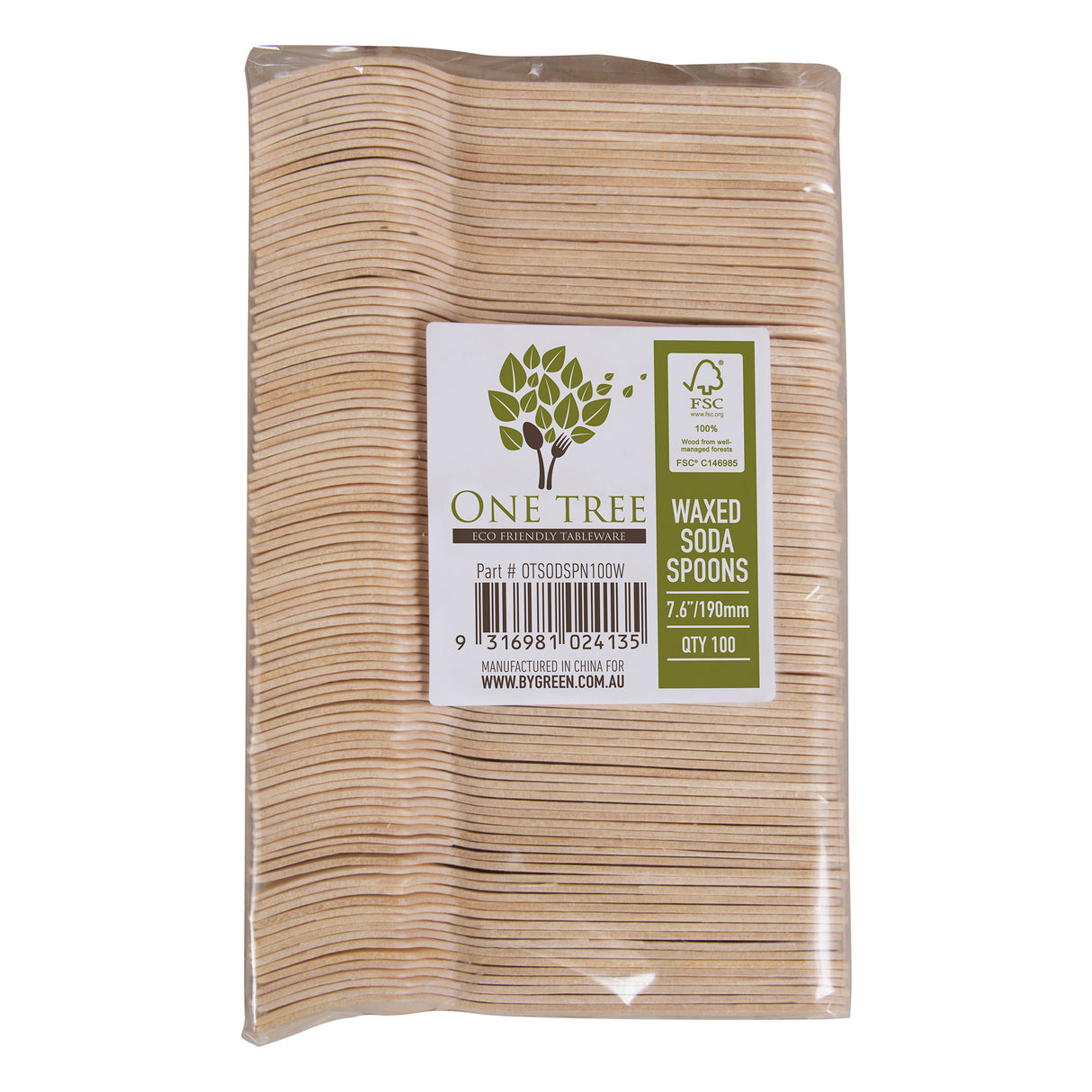 ONE TREE - WOODEN SODA SPOON - WAXED