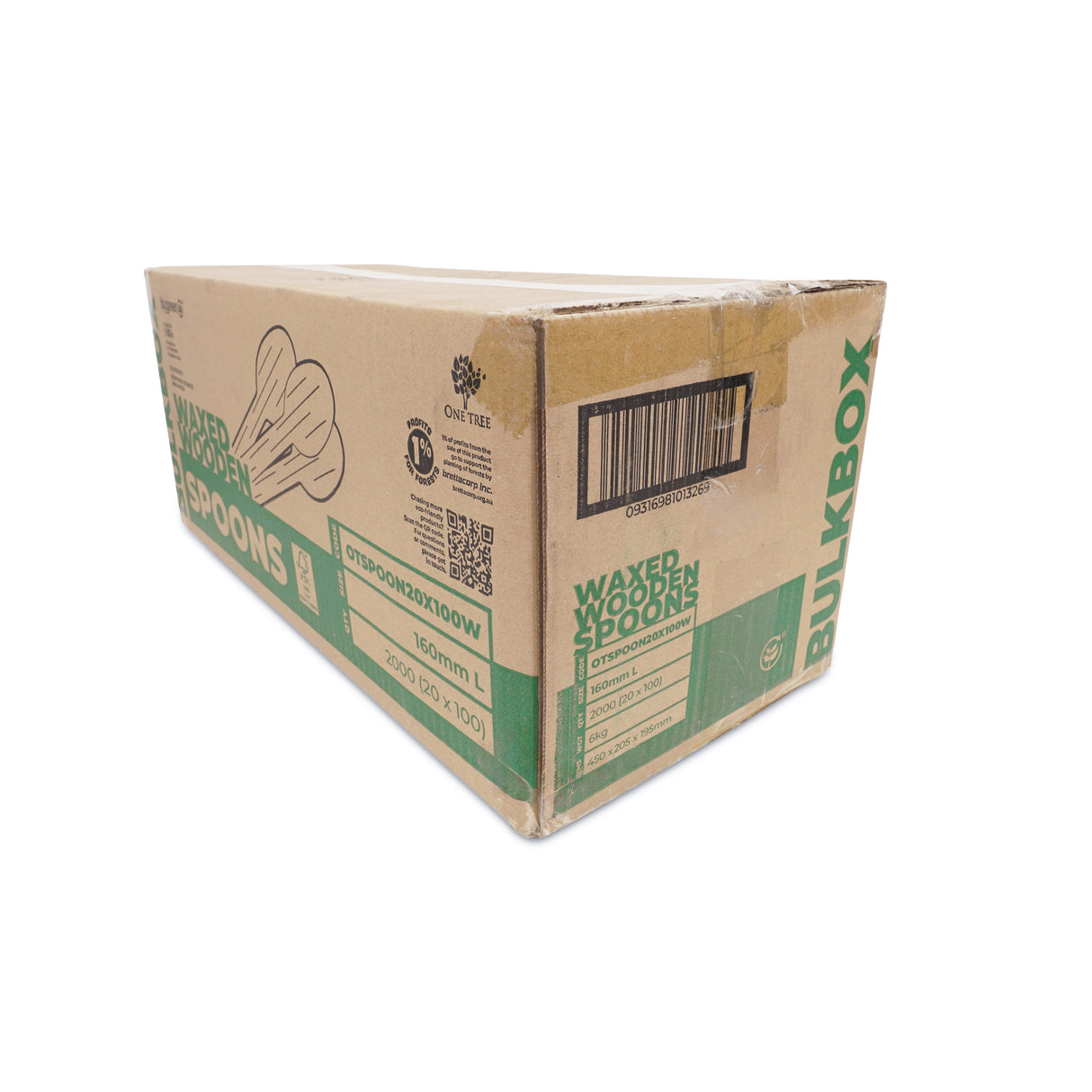 ONE TREE - WOODEN SPOON - WAXED - BULK BOX