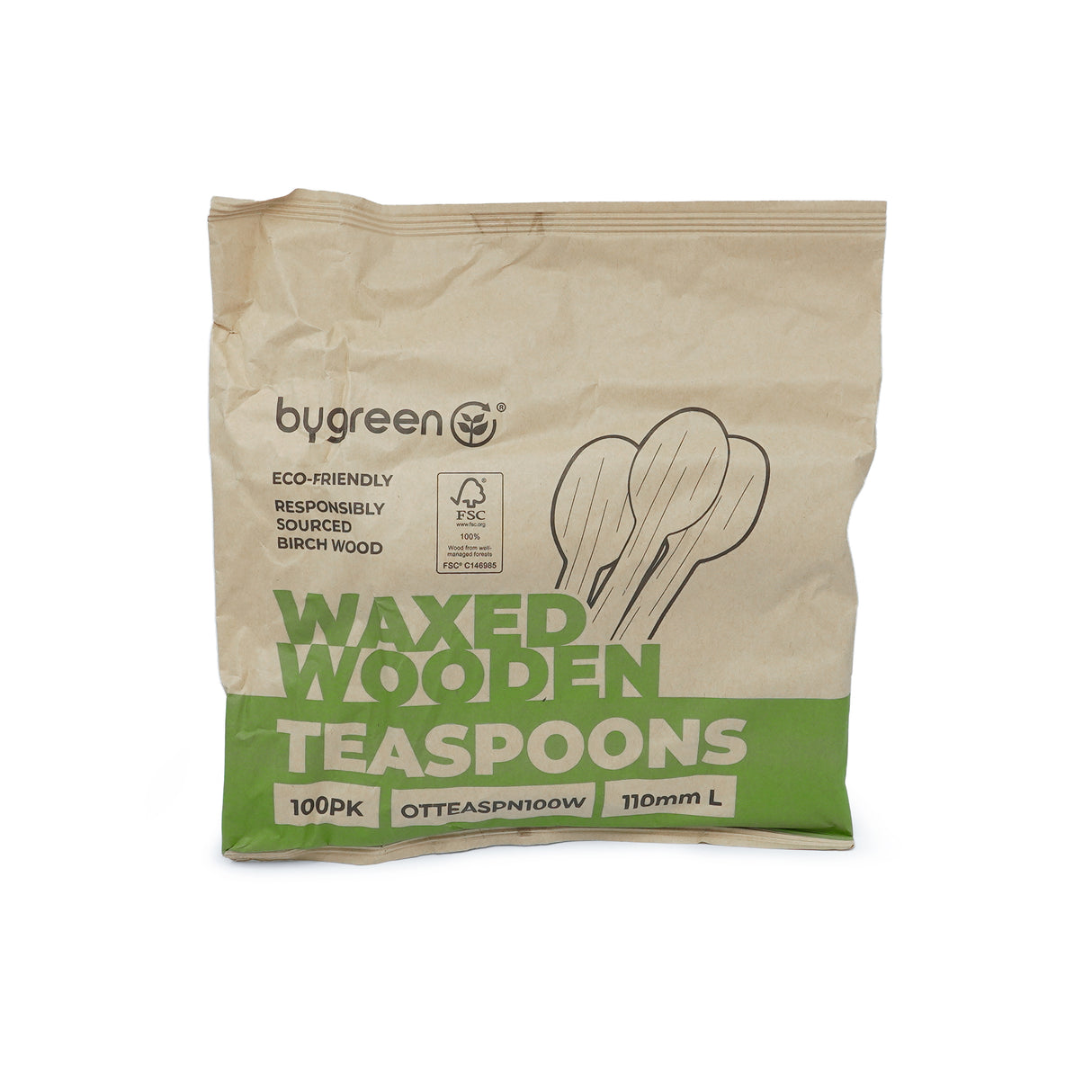 ONE TREE - WOODEN TEASPOON - WAXED - BULK BOX