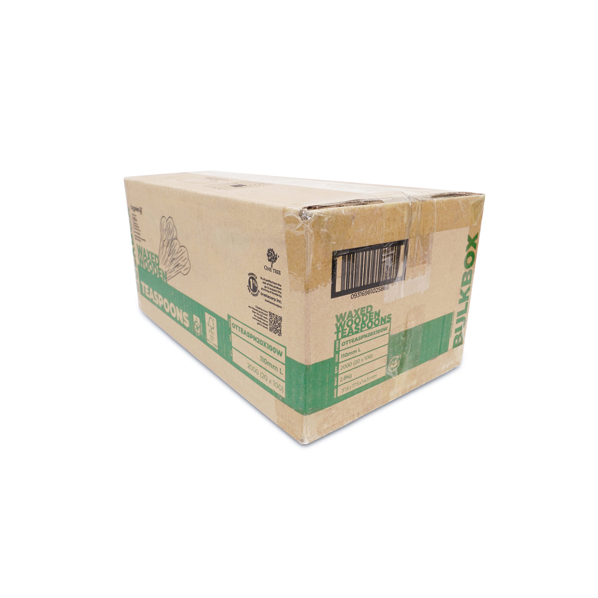 ONE TREE - WOODEN TEASPOON - WAXED - BULK BOX