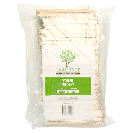 ONE TREE - WOODEN COFFEE STIRRER - 9MM X 140MM