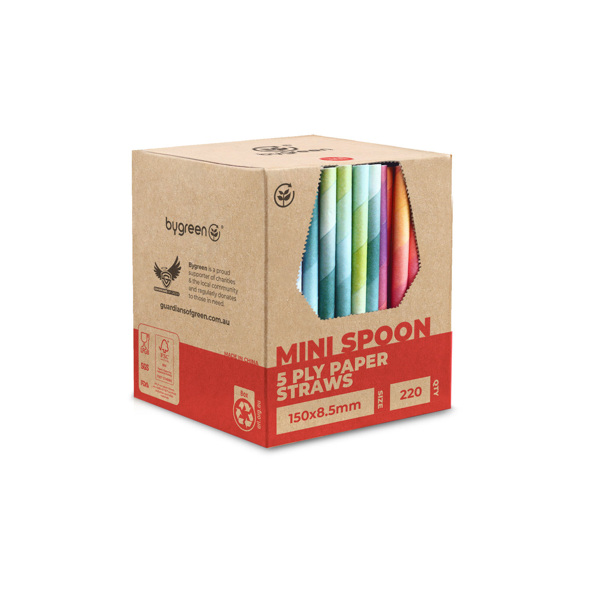 STRONG STRAWS - 5 PLY MINI SPOON PAPER STRAW - WHITE
