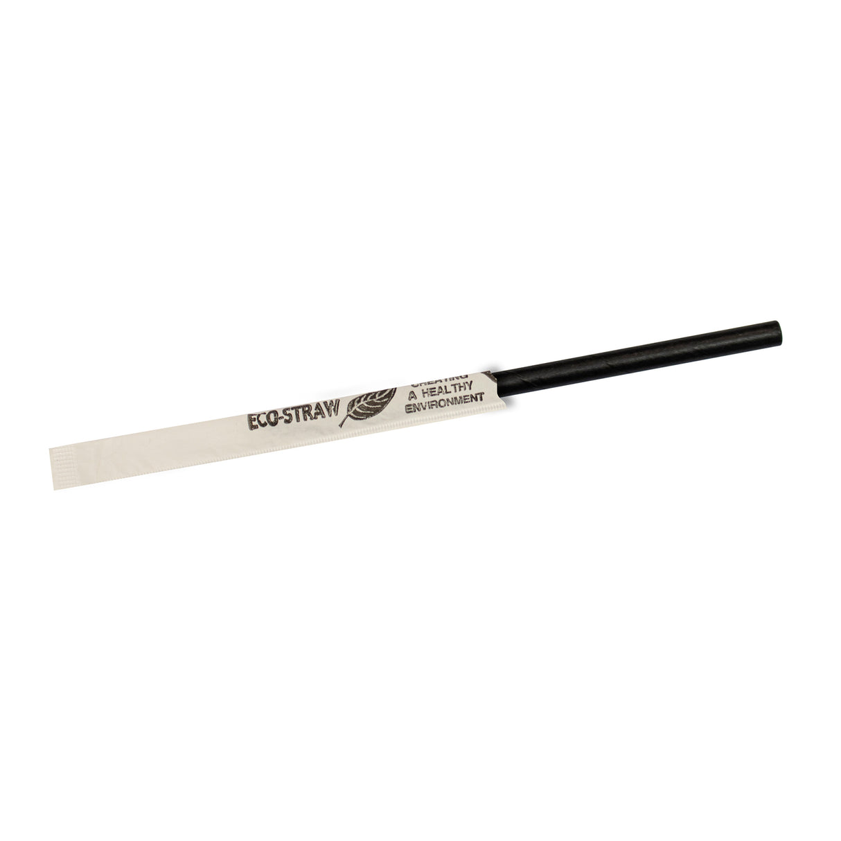 ECO STRAWS - COCKTAIL SLIM PAPER WRAPPED - 3 PLY - BLACK (CTN 1000)