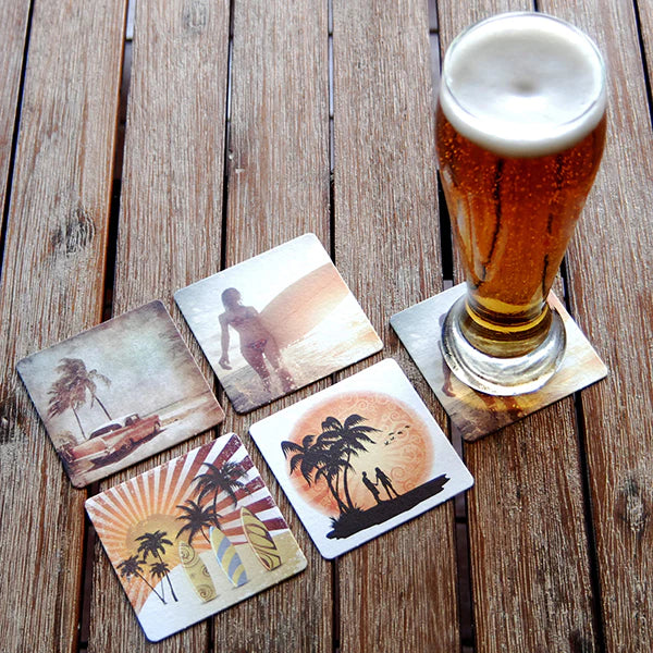 WOBBLY BOOT - DRINK COASTER - BEACH