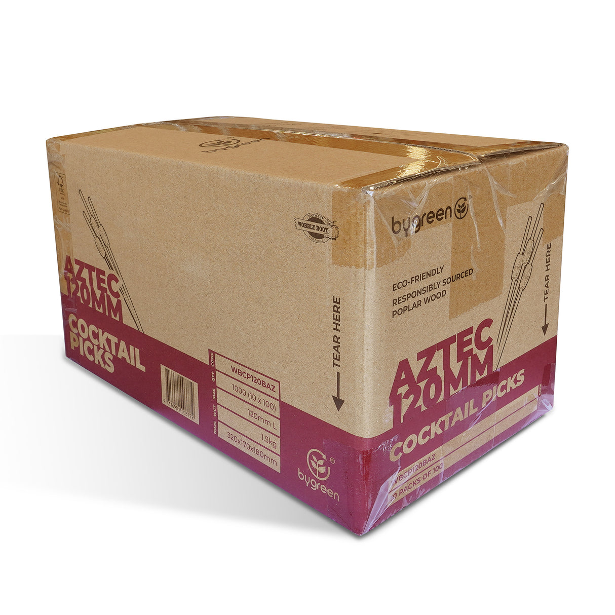 WOBBLY BOOT BAR WARE - COCKTAIL PICKS - BEADED - 120MM - AZTEC