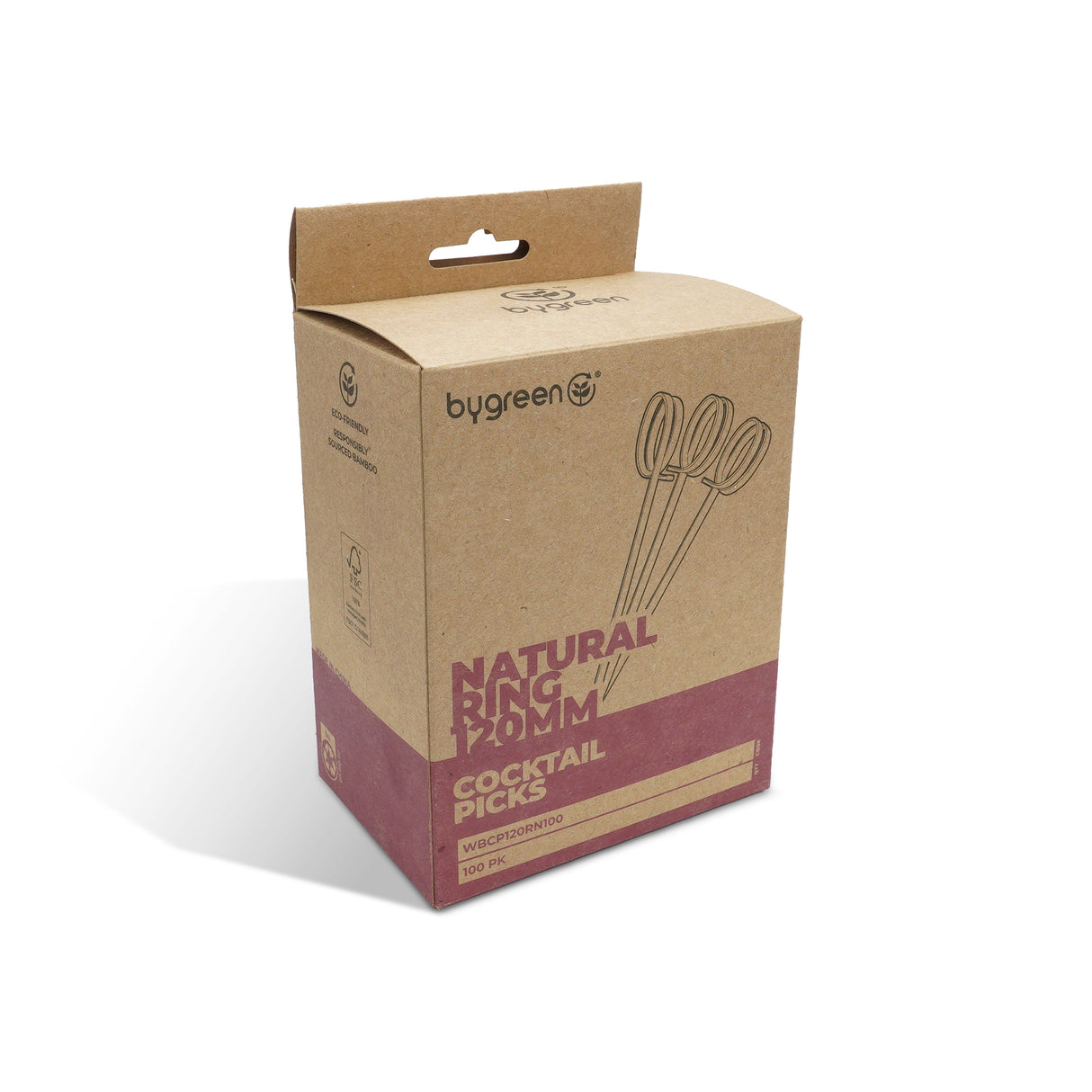 WOBBLY BOOT BARWARE - COCKTAIL PICKS - RING - 120MM - NATURAL