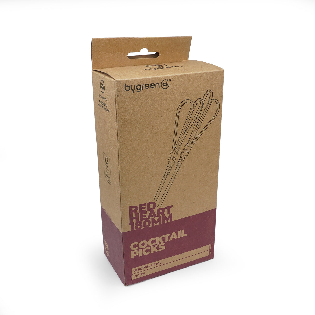 WOBBLY BOOT BARWARE - COCKTAIL PICKS - HEART - 180MM - RED