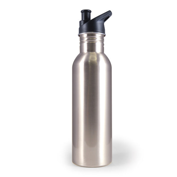 GO GREEN - REUSABLE DRINK BOTTLE - 800ML - SILVER