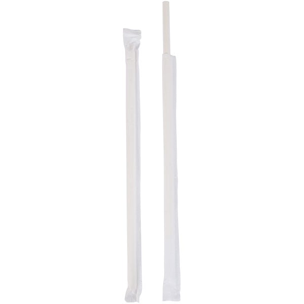 ECO STRAWS - REGULAR SLIM WRAPPED - PAPER STRAW - 3 PLY - WHITE