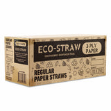 ECO STRAWS - REGULAR - PAPER STRAW - 3 PLY - RED STRIPE