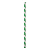 ECO STRAWS - REGULAR - PAPER STRAW - 3 PLY - GREEN STRIPE