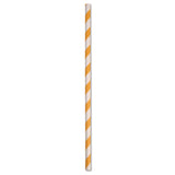 ECO STRAWS - REGULAR - PAPER STRAW - 3 PLY - ORANGE STRIPE