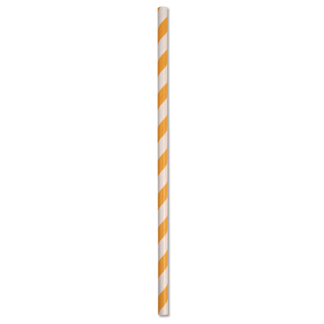 ECO STRAWS - REGULAR - PAPER STRAW - 3 PLY - ORANGE STRIPE