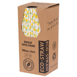 ECO STRAWS - REGULAR - PAPER STRAW - 3 PLY - PINEAPPLE PRINT