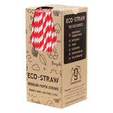 ECO STRAWS - REGULAR - PAPER STRAW - 3 PLY - RED STRIPE