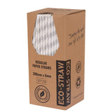 ECO STRAWS - REGULAR - PAPER STRAW - 3 PLY - SILVER STRIPE