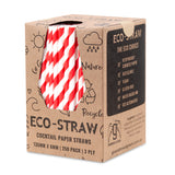 ECO STRAWS - COCKTAIL - PAPER STRAW - 3 PLY - RED STRIPE