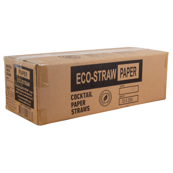 ECO STRAWS - COCKTAIL - PAPER STRAW - 3 PLY - BLUE STRIPE