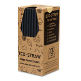 ECO STRAWS - JUMBO - PAPER STRAW - 3 PLY - BLACK