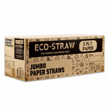 ECO STRAWS - JUMBO - PAPER STRAW - 3 PLY - GREEN STRIPE