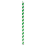 ECO STRAWS - JUMBO - PAPER STRAW - 3 PLY - GREEN STRIPE