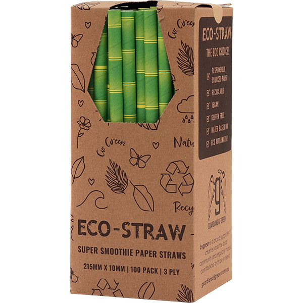 ECO STRAWS - SUPER SMOOTHIE - PAPER STRAW - 3 PLY - BAMBOO PRINT