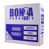 BONZA - WOODEN PADDLE POP STICKS - NATURAL - 150MM