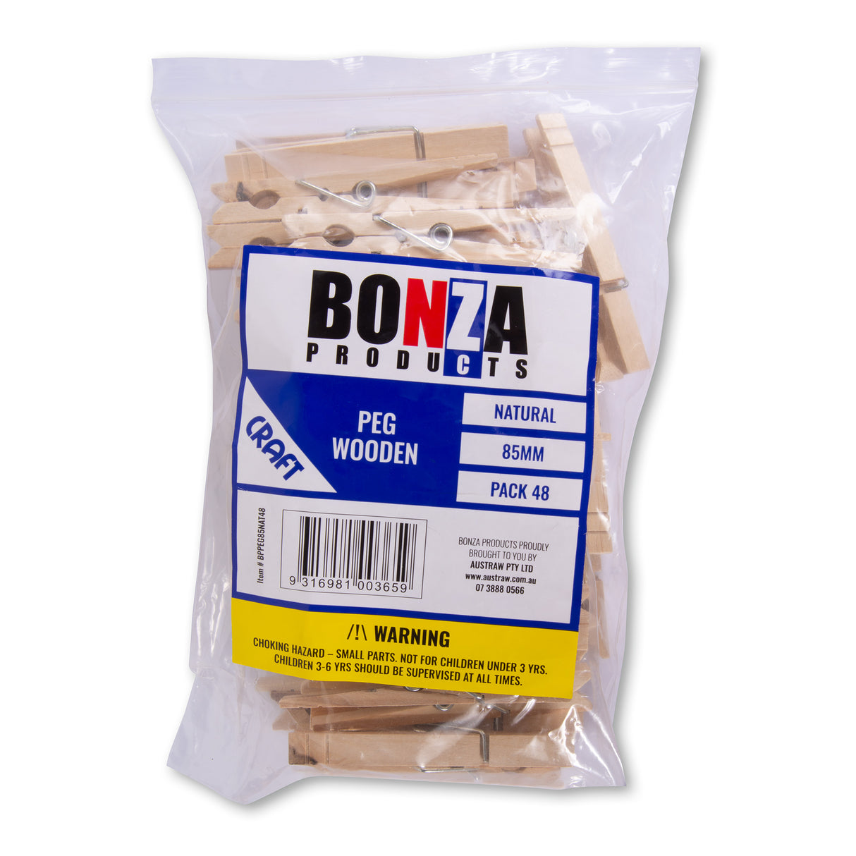 BONZA - WOODEN PEG - NATURAL - 85MM