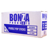 BONZA - WOODEN PADDLE POP STICK - NATURAL - 66MM