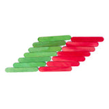 BONZA - WOODEN PADDLE POP STICK - RED & GREEN - 66MM