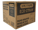 ECO STRAWS - REGULAR SLIM WRAPPED - PAPER STRAW - 3 PLY - BLACK