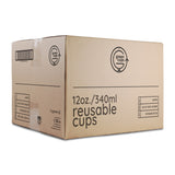 GREEN CUPS - REUSABLE COFFEE CUPS - 12OZ - WHITE