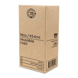 GREEN CUPS - REUSABLE COFFEE CUPS - 16OZ - WHITE