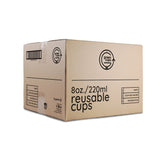 GREEN CUPS - REUSABLE COFFEE CUPS - 8OZ - WHITE