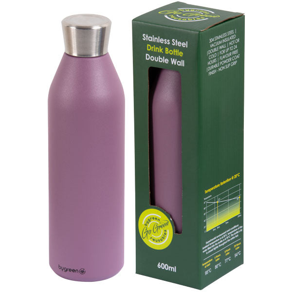 GO GREEN - REUSABLE DRINK BOTTLE - 600ML - BERRY