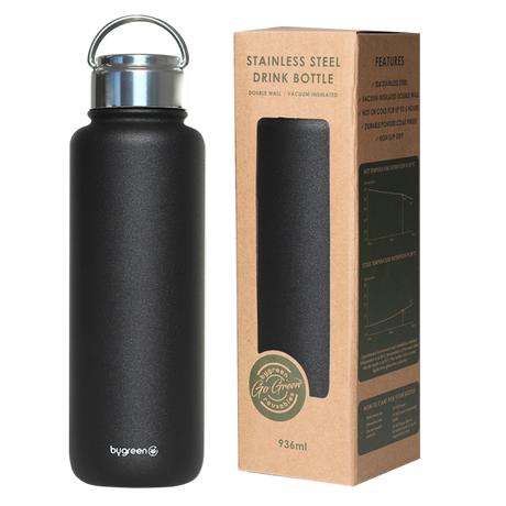 GO GREEN - REUSABLE DRINK BOTTLE - 936ML - SLATE