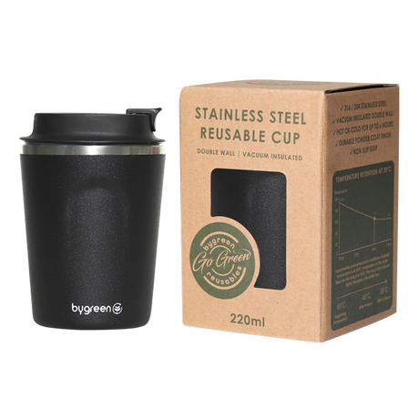 GO GREEN - REUSABLE COFFEE CUP - 220ML - SLATE