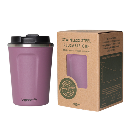 GO GREEN - REUSABLE COFFEE CUP - 380ML - BERRY