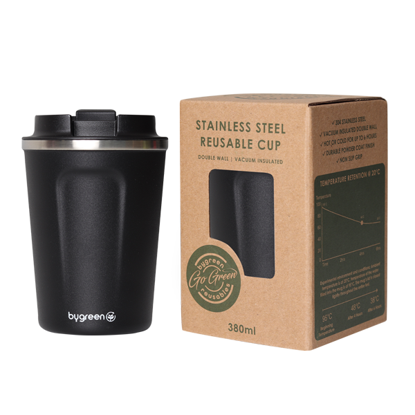 GO GREEN - REUSABLE COFFEE CUP - 380ML - SLATE