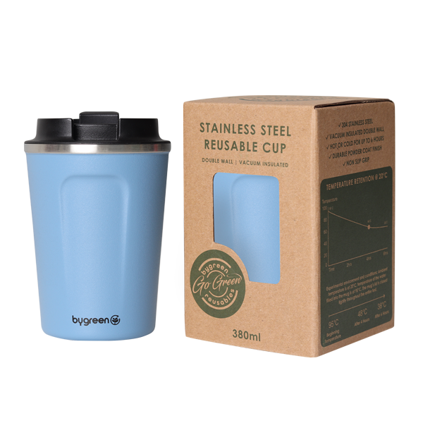 GO GREEN - REUSABLE COFFEE CUP - 380ML - SURF