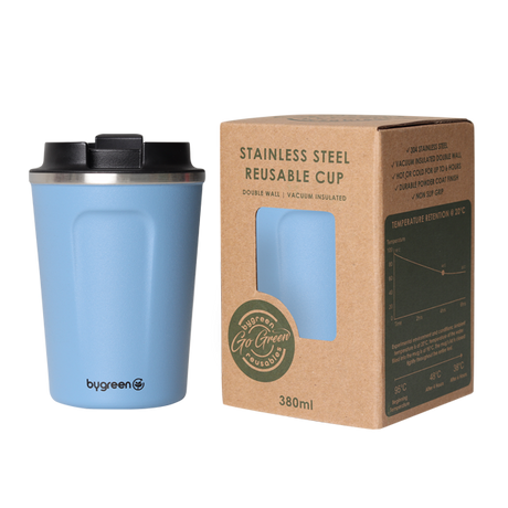 GO GREEN - REUSABLE COFFEE CUP - 380ML - SURF