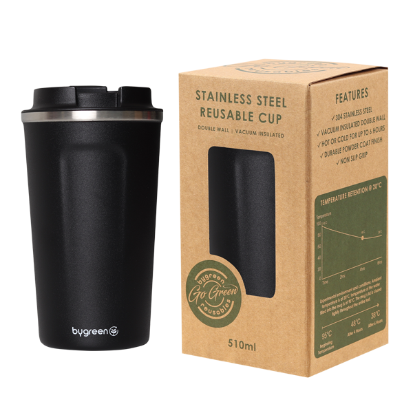 GO GREEN - REUSABLE COFFEE CUP - 510ML - SLATE