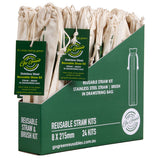 GO GREEN - REUSABLE STAINLESS STEEL STRAW KIT