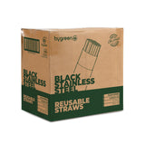 GO GREEN - REUSABLE STAINLESS STEEL STRAW - BLACK