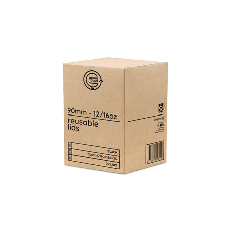 GREEN CUPS - REUSABLE COFFEE LIDS - SUIT 12/16OZ CUP - BLACK