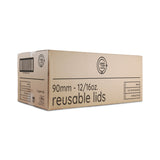 GREEN CUPS - REUSABLE COFFEE LIDS - SUIT 12/16OZ CUP - BLACK