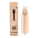 ONE TREE - PAPER WRAPPED CUTLERY SINGLES - FORK & NAPKIN